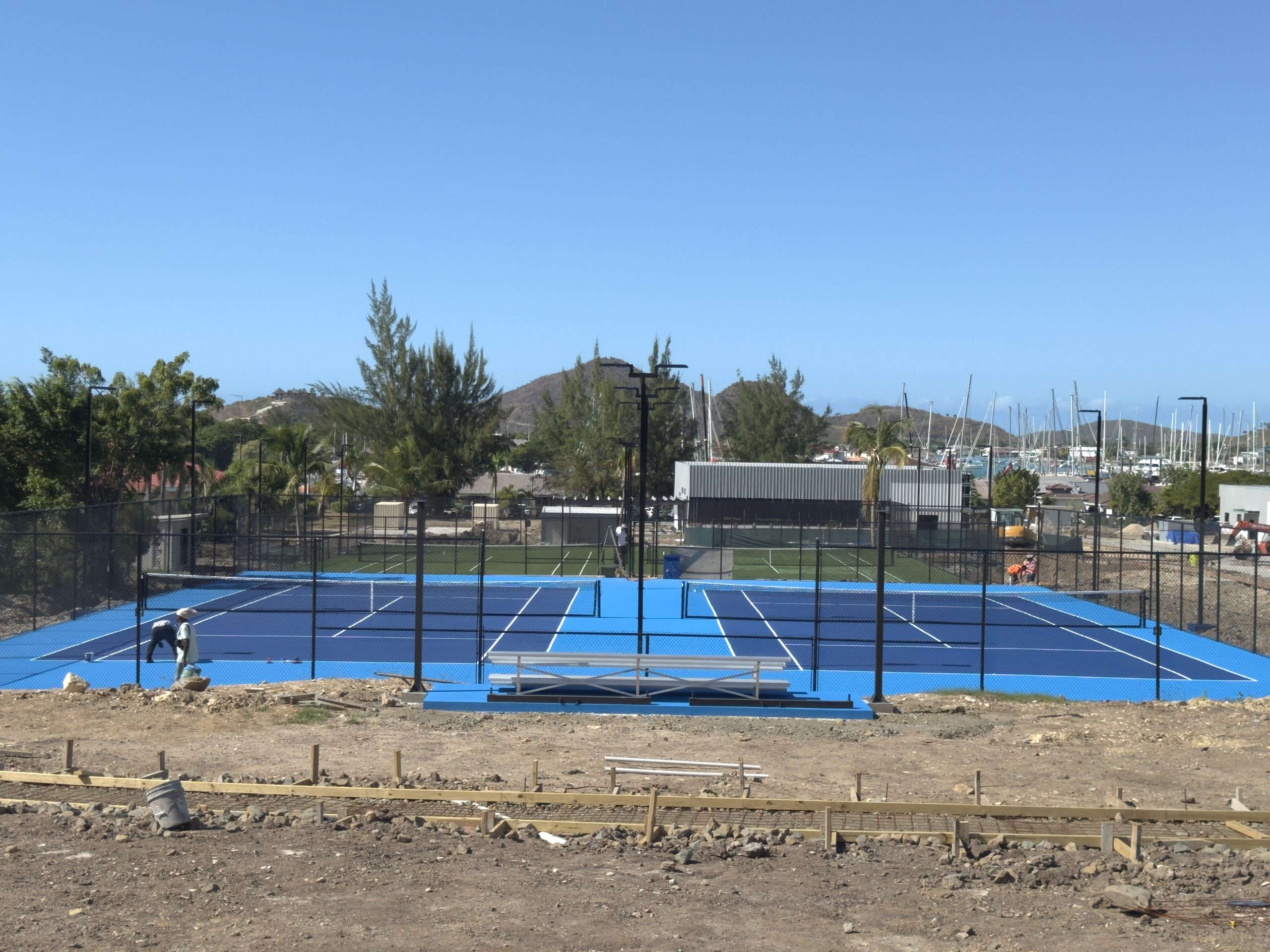 Double Tennis Court with Fencing at Jolly Harbor - Antigua