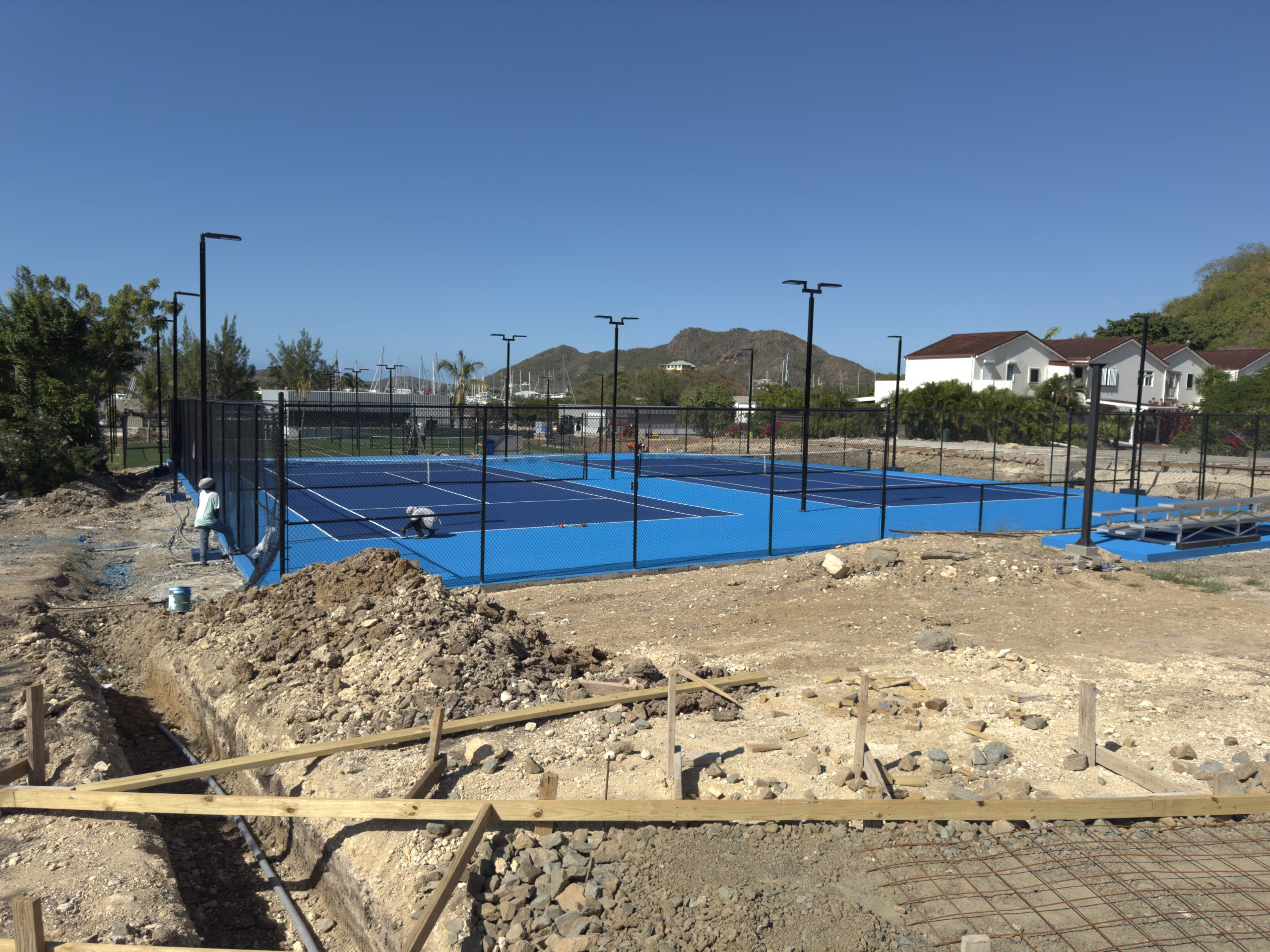 Double Tennis Court with Fencing at Jolly Harbor - Antigua