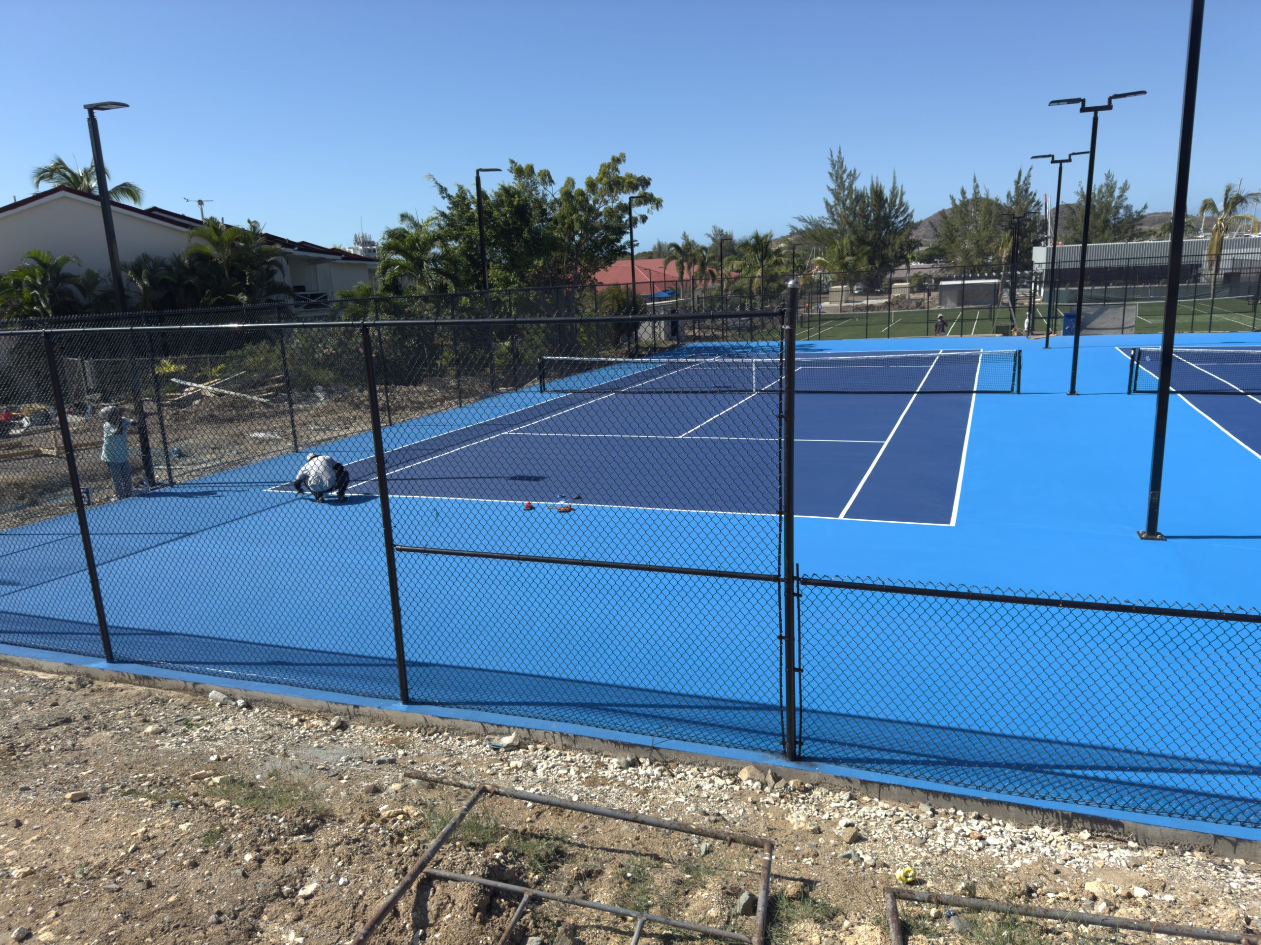 Double Tennis Court with Fencing at Jolly Harbor - Antigua